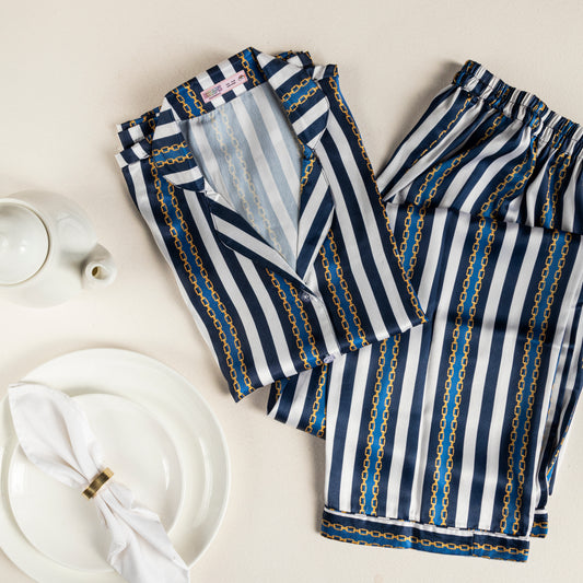Classy Stripes  - Satin Pyjama Set